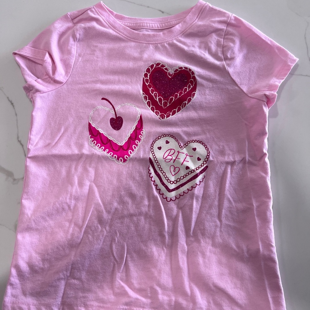 Cat & Jack Pink Heart BFF Tee
